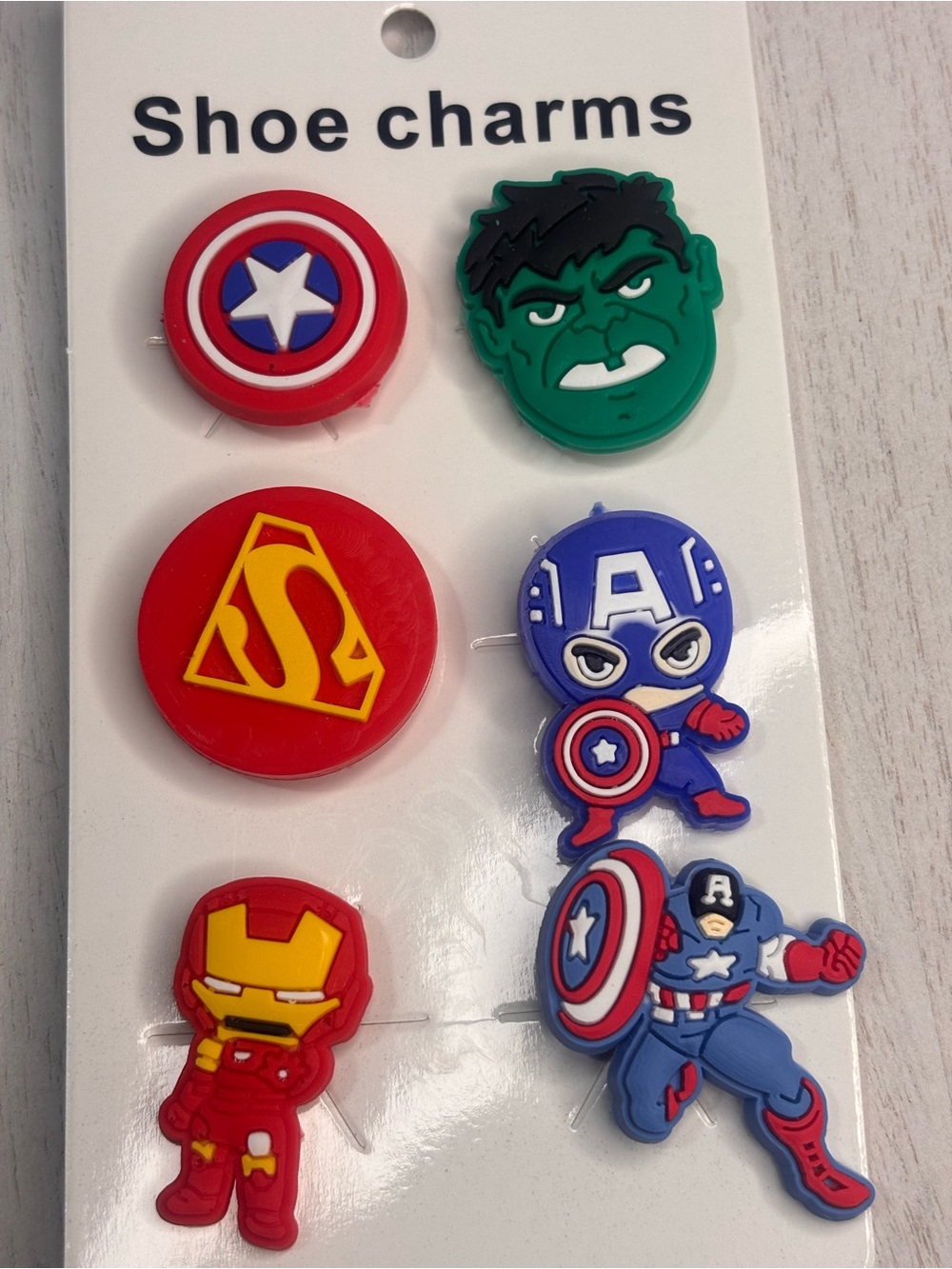 6-Piece Superhero Shoe/Croc Charm Set | Comic Inspired Character Charms